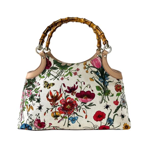 Gucci Flora Bamboo Handbag - Picture 2 of 7